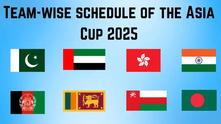 Asia Cup 2025 Team-wise Schedule