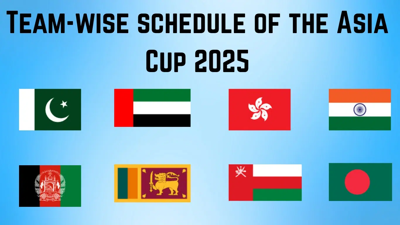 Asia Cup 2025 Team-wise Schedule