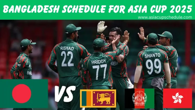 Bangladesh Schedule for the Asia Cup 2025