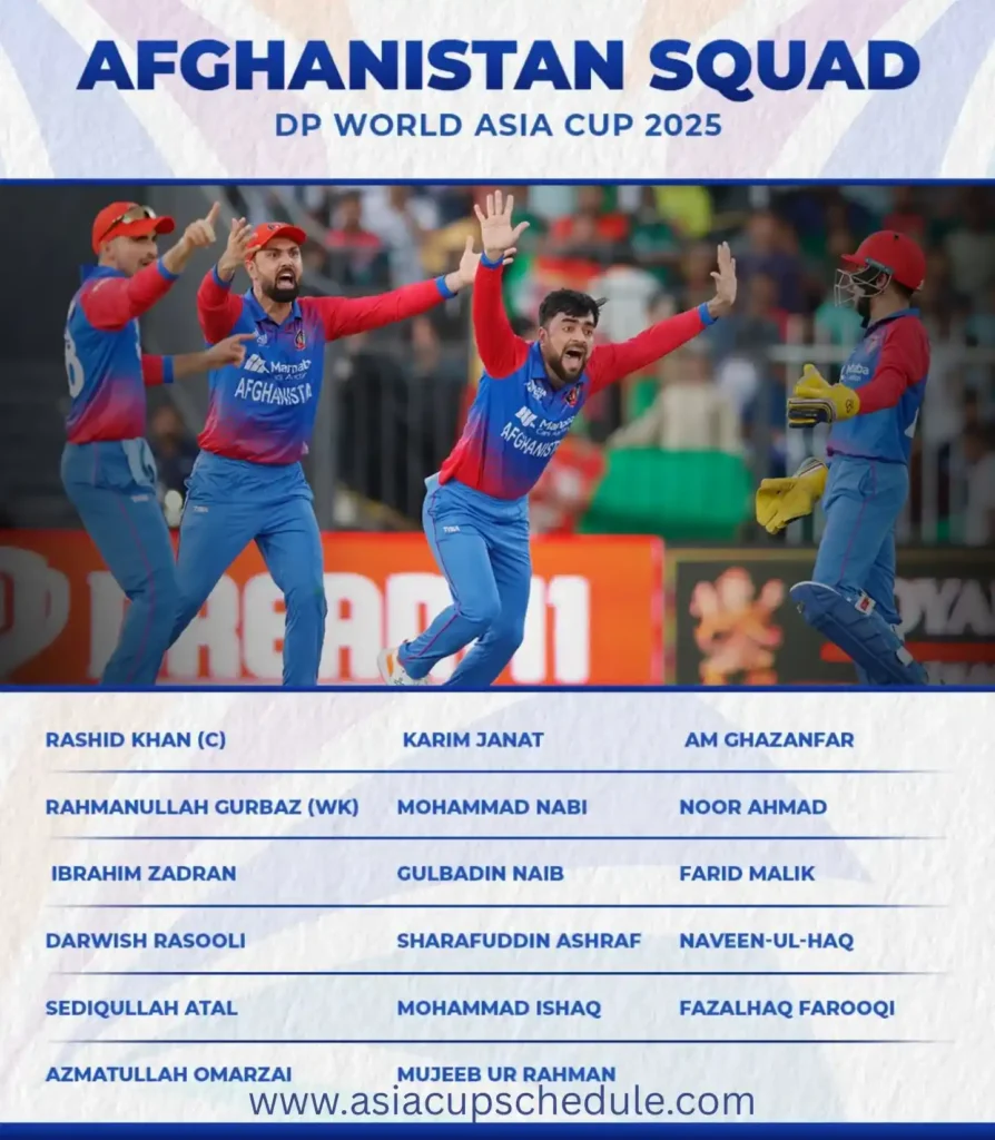 Afghanistan Squad for the Asia Cup 2025 Announced