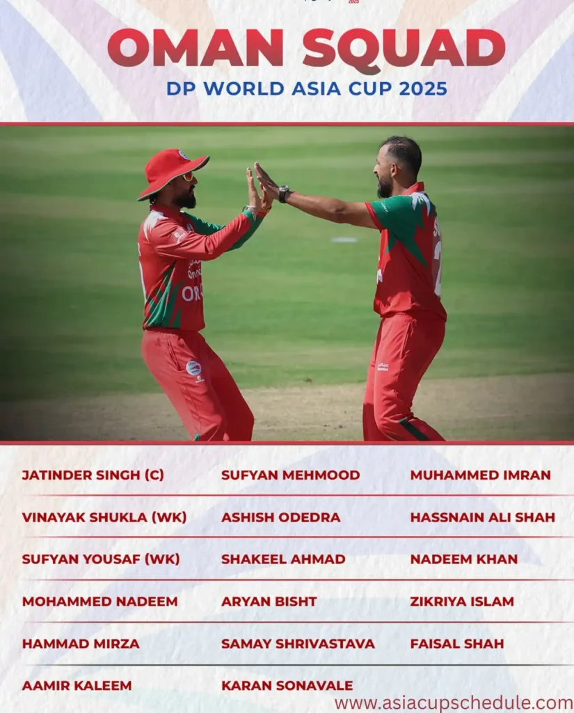 Oman squad for the Asia Cup 2025: Check captain & players list 2 Oman Squad for the Asia Cup 2025