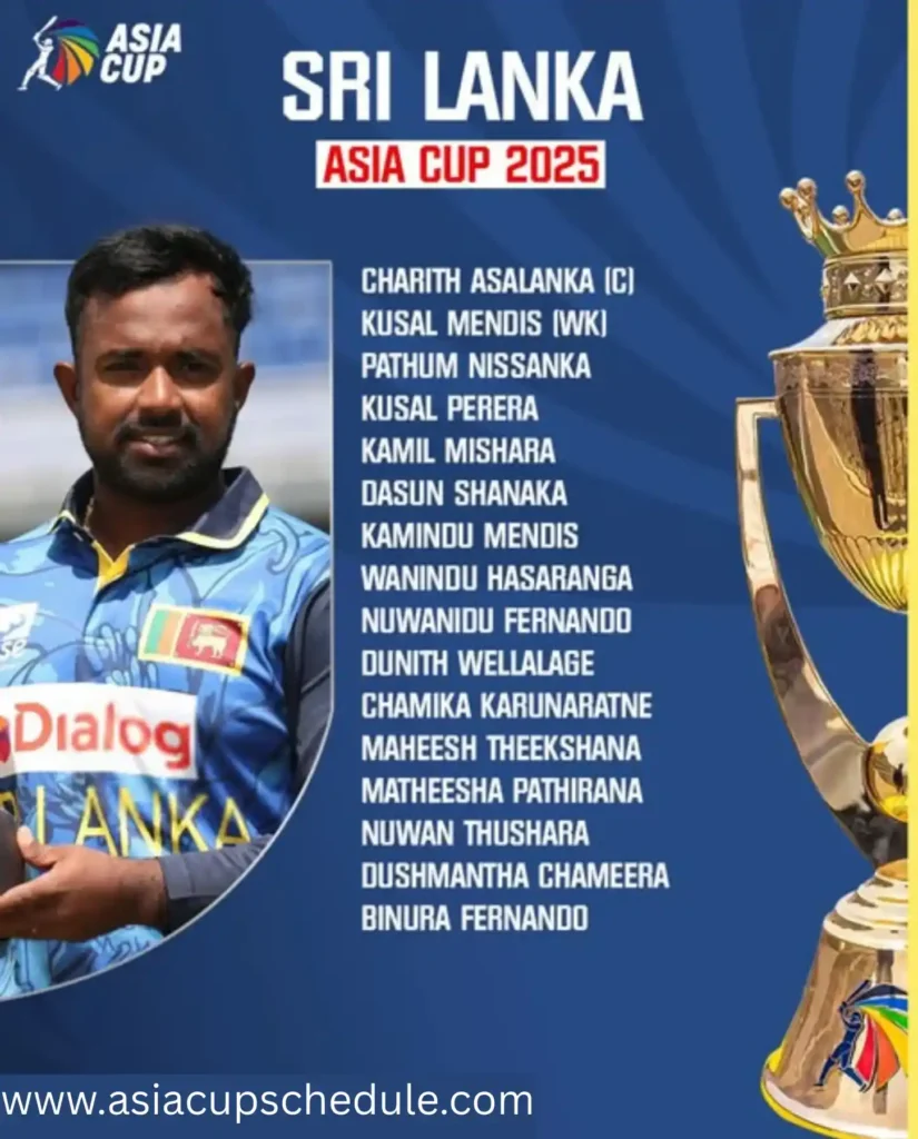 Sri Lanka Squad for the Asia Cup 2025 list Sri Lanka Squad for the Asia Cup 2025: Full Team List with Roles