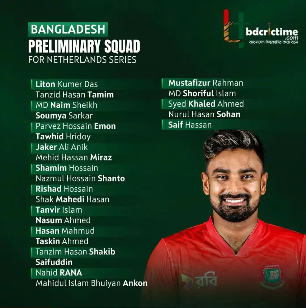 Bangladesh announces 25-member Preliminary Squad for the Asia Cup 2025 2 Bangladesh preliminary squad list