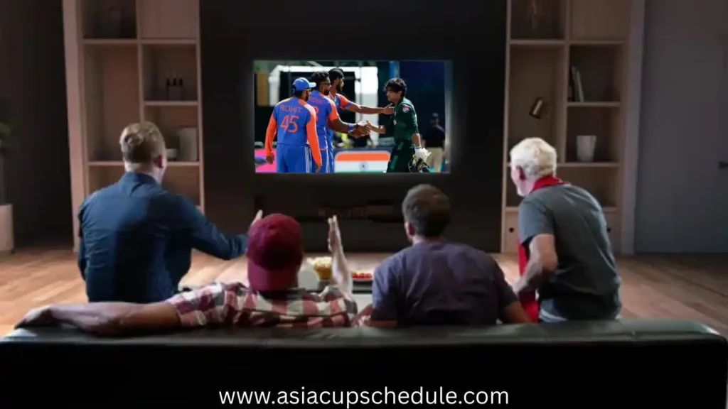 A family watching live India vs Pakistan match