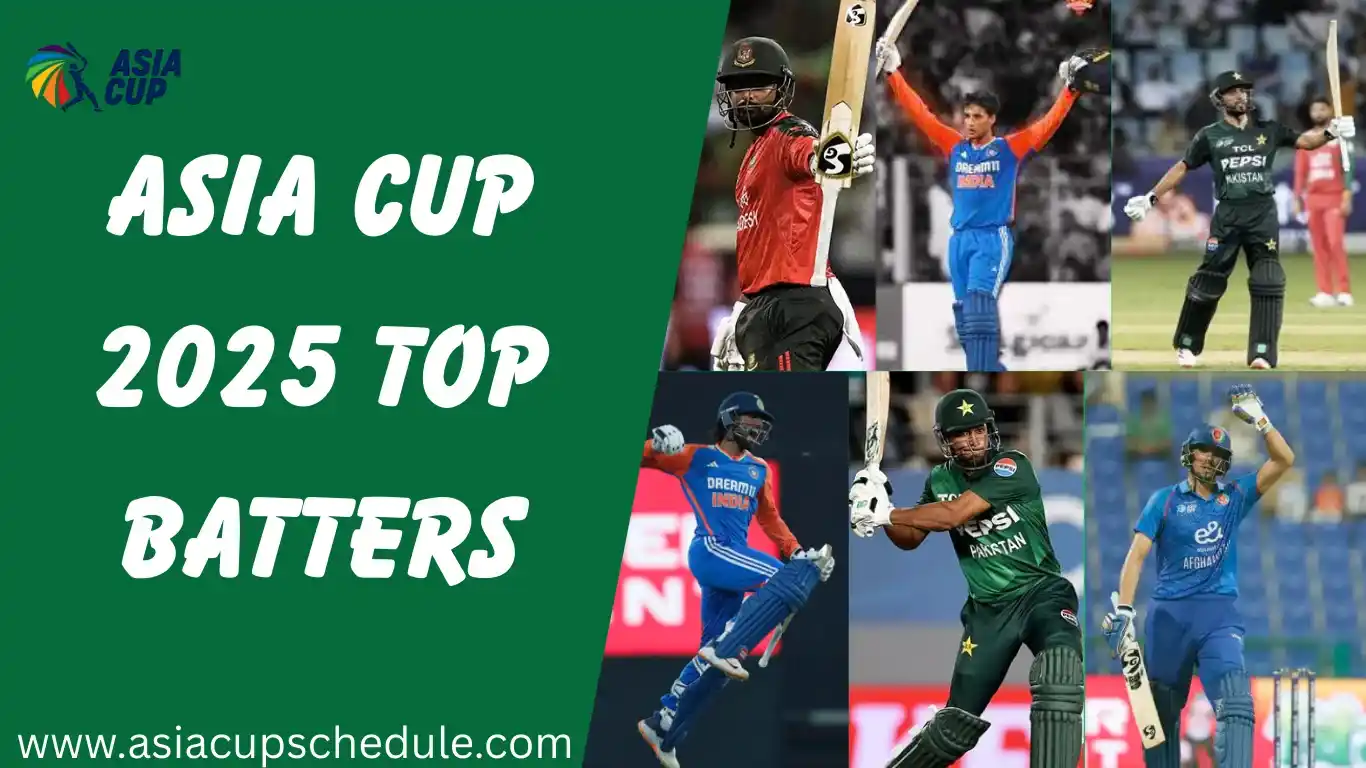 Top 10 Run Scorers of the Asia Cup 2025, the top 5 batters team-wise, and most sixes 1 Top 10 run scorers of the Asia Cup 2025