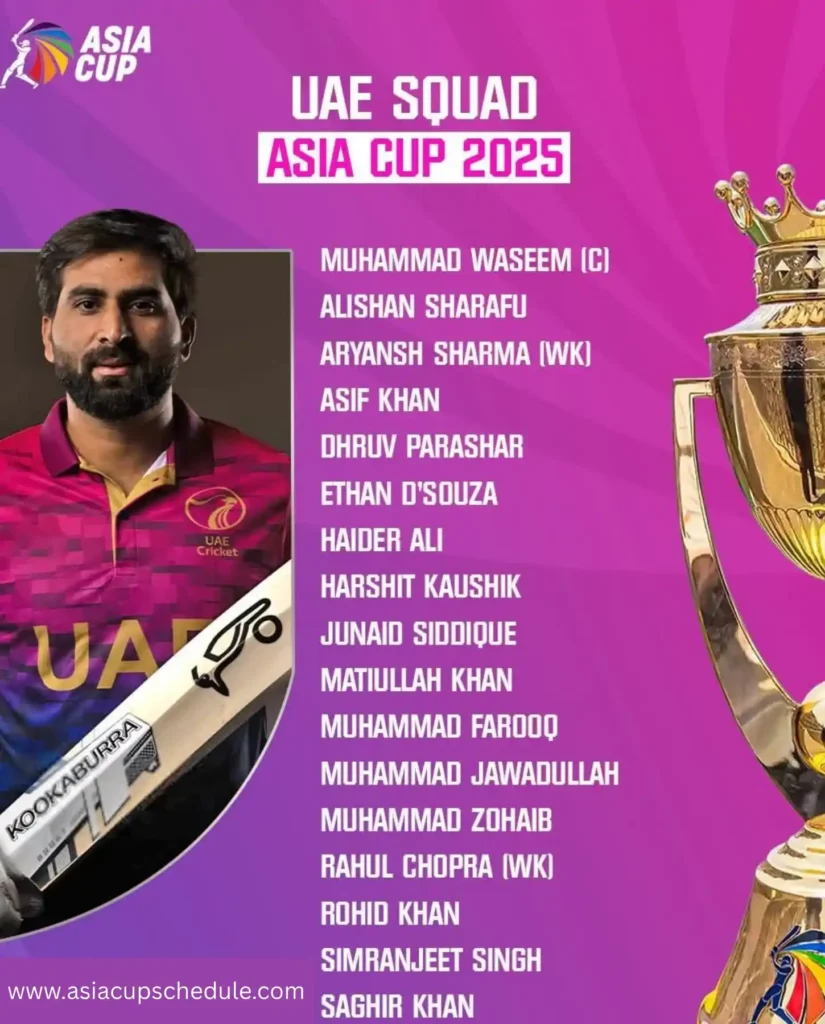 UAE Squad for the Asia Cup 2025